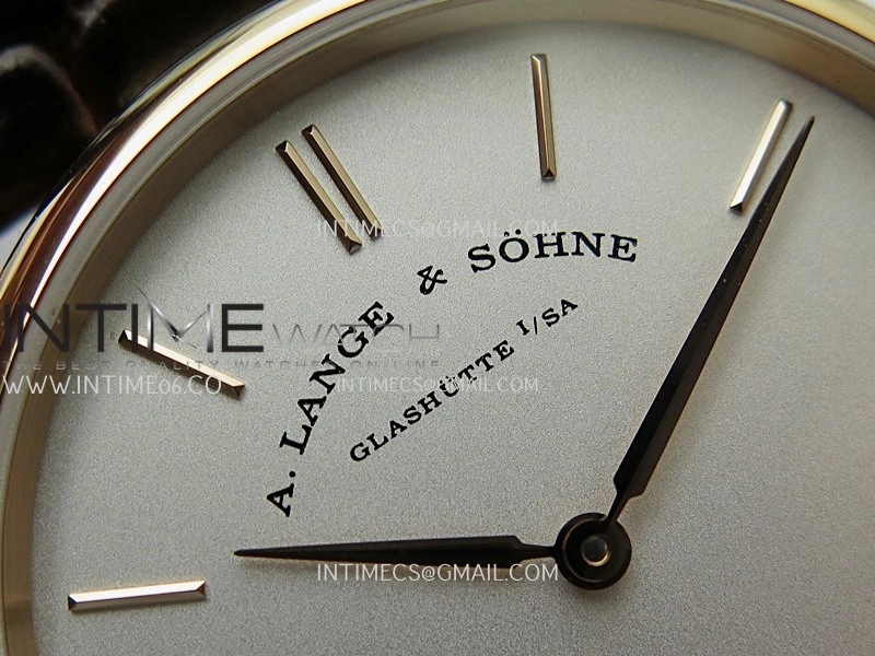 Saxonia Thin 211.026 RG SVF Best Edition Silver dial On Black Leather Strap A2892
